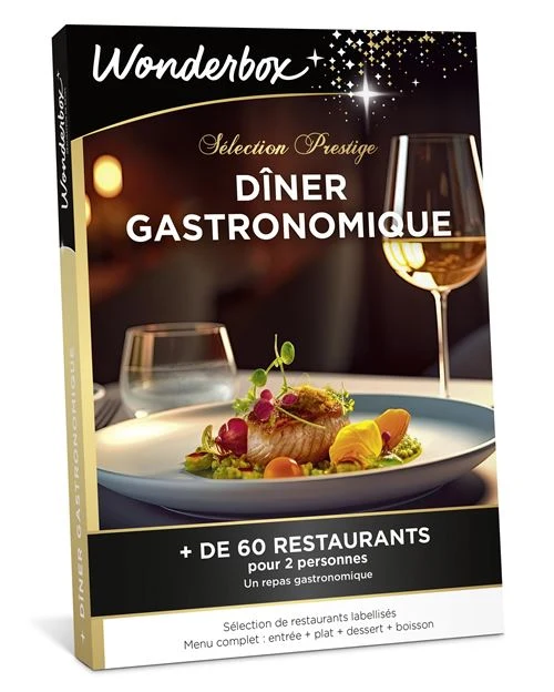 Coffret cadeau Wonderbox Dîner gastronomique Sélection Prestige pour 2 personnes