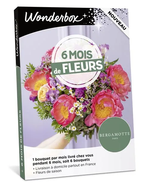 Coffret cadeau Wonderbox 6 mois de fleurs pour 1 personne