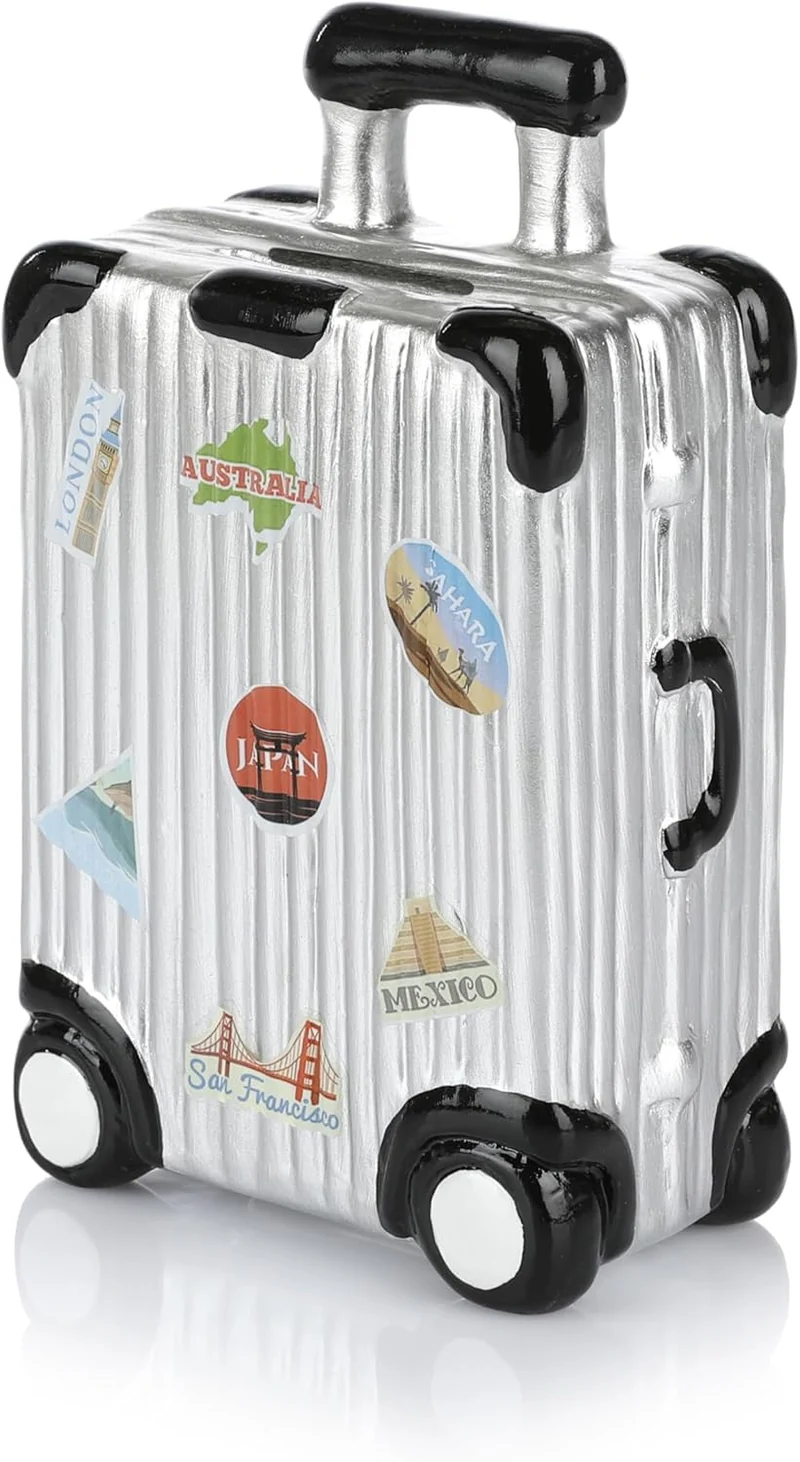Tirelire valise « cadeau d'argent voyage » (FunX)