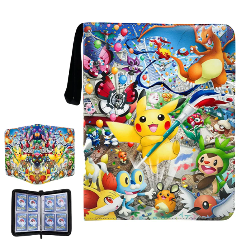 Album robuste avec de nombreux motifs pour 400 cartes Pokémon.