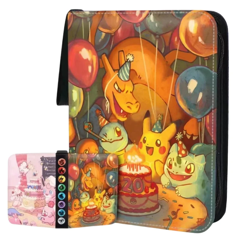 Album robuste avec de nombreux motifs pour 400 cartes Pokémon.
