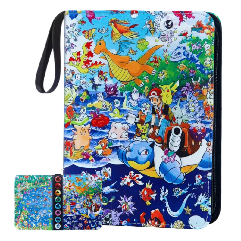 Album robuste avec de nombreux motifs pour 400 cartes Pokémon.