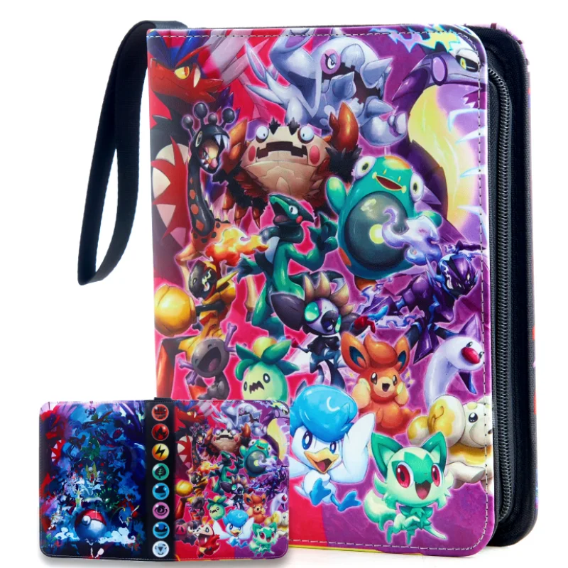 Album robuste avec de nombreux motifs pour 400 cartes Pokémon.