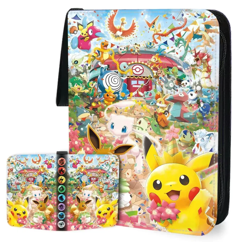 Album robuste avec de nombreux motifs pour 400 cartes Pokémon.