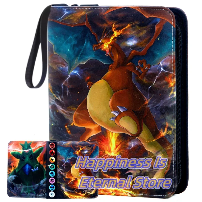 Album robuste avec de nombreux motifs pour 400 cartes Pokémon.
