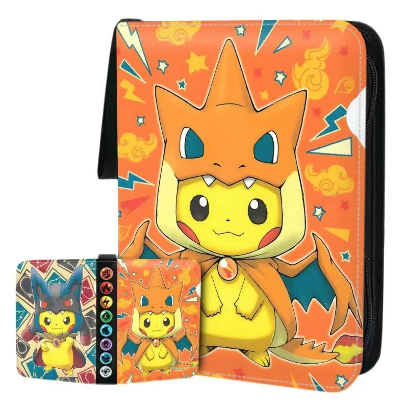 Album robuste avec de nombreux motifs pour 400 cartes Pokémon.
