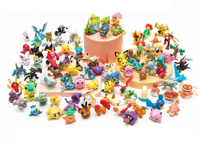 Grandes figurines Pokémon (environ 4-6 cm) - 100 pièces ou 150 pièces.