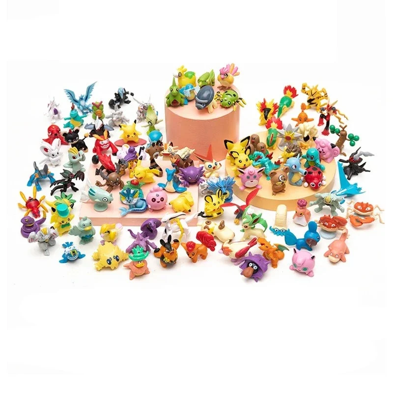 Grandes figurines Pokémon (environ 4-6 cm) - 100 pièces ou 150 pièces.