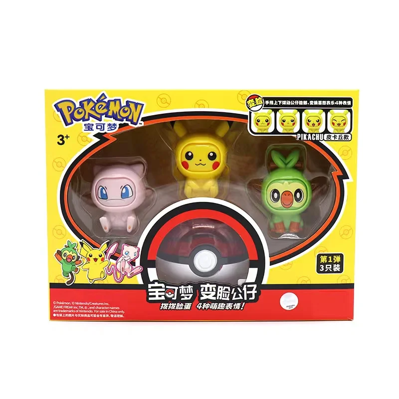 Figurines Pokémon aux visages changeants en pack de 3