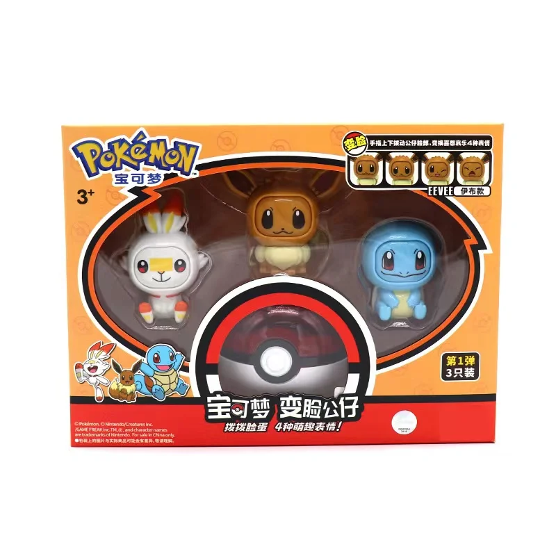 Figurines Pokémon aux visages changeants en pack de 3