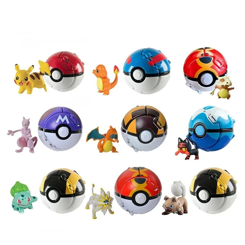 Pop'n throw Pokeballs avec figurine Pokémon