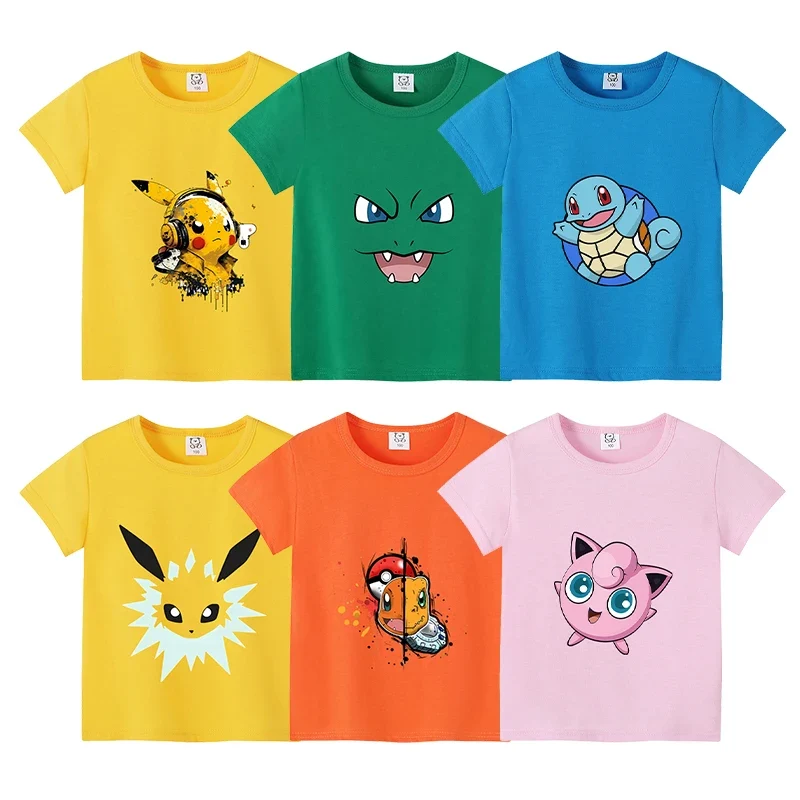 T-shirts estivaux à motif Pokémon pour enfants