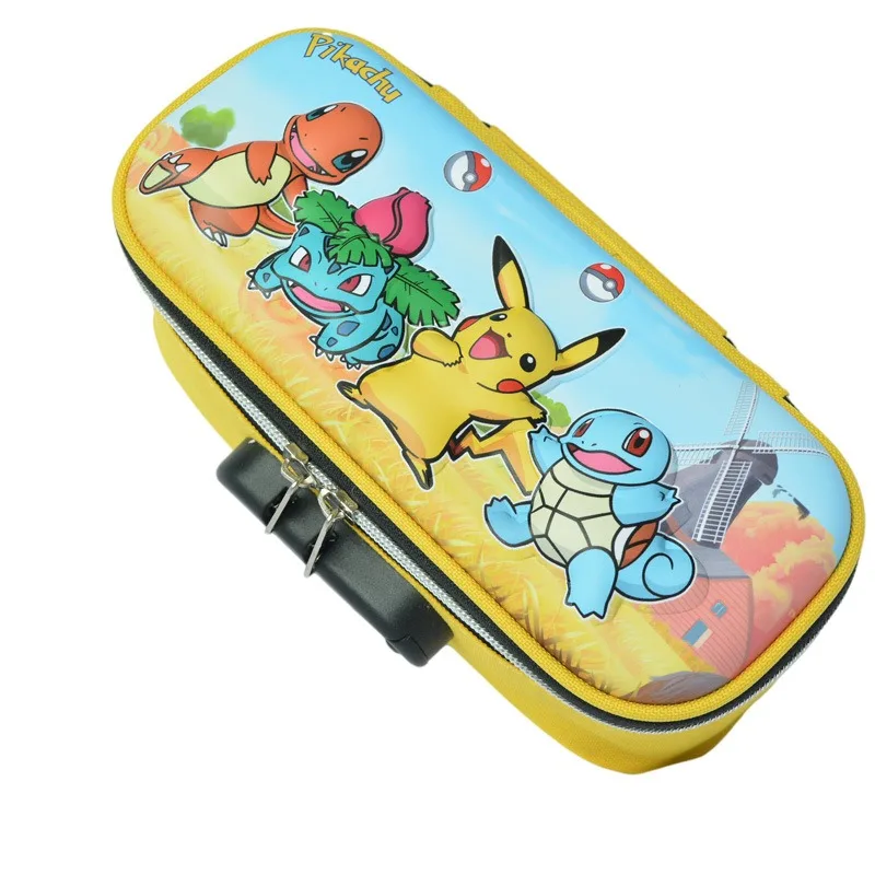 Grande trousse à crayons Pika Pokémon avec serrure et poignée de transport