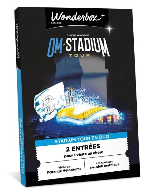 Coffret cadeau Wonderbox Olympique Marseille Stadium Tour Orange Vélodrome pour 2 personnes
