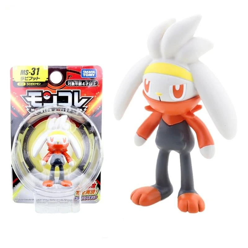 Figurine de collection Raboot Kickerlo Pokemon (environ 3-5 cm)