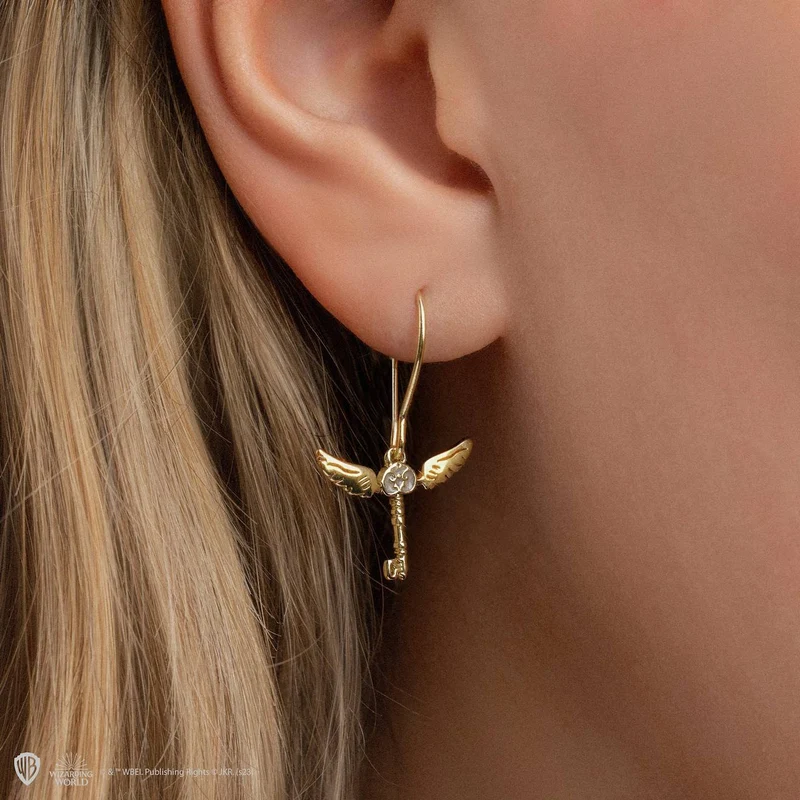 Boucles D'oreilles Clés Volantes - Harry Potter Or