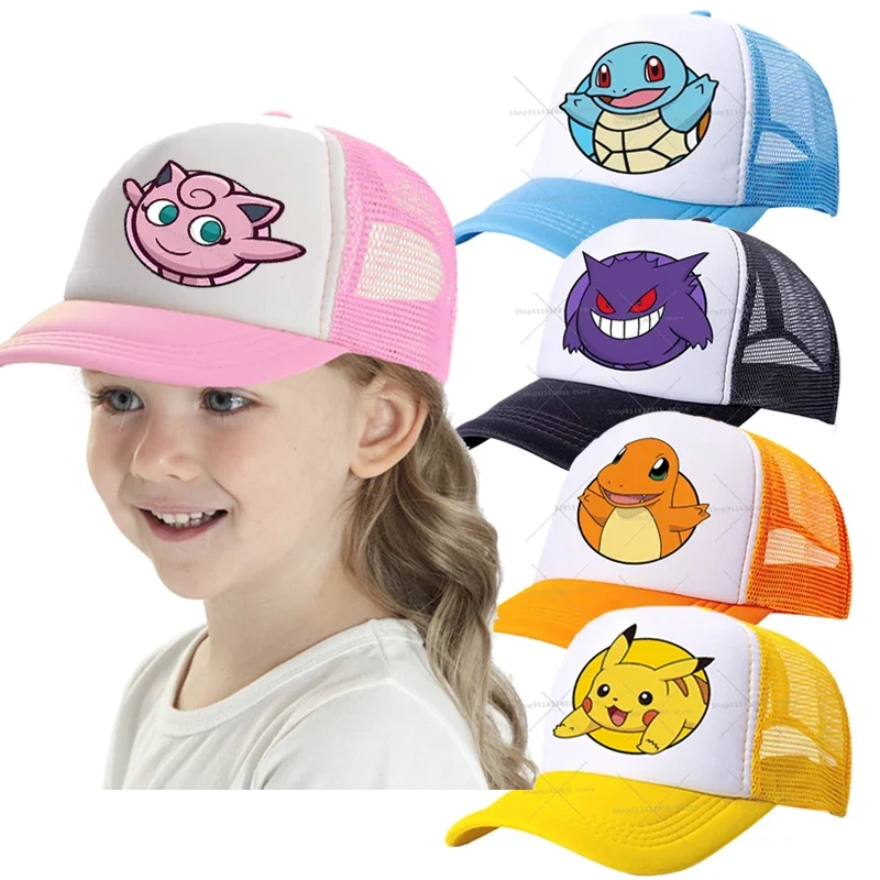Casquettes de baseball pour enfants Pokemon, chapeaux Pikachu pour l'été