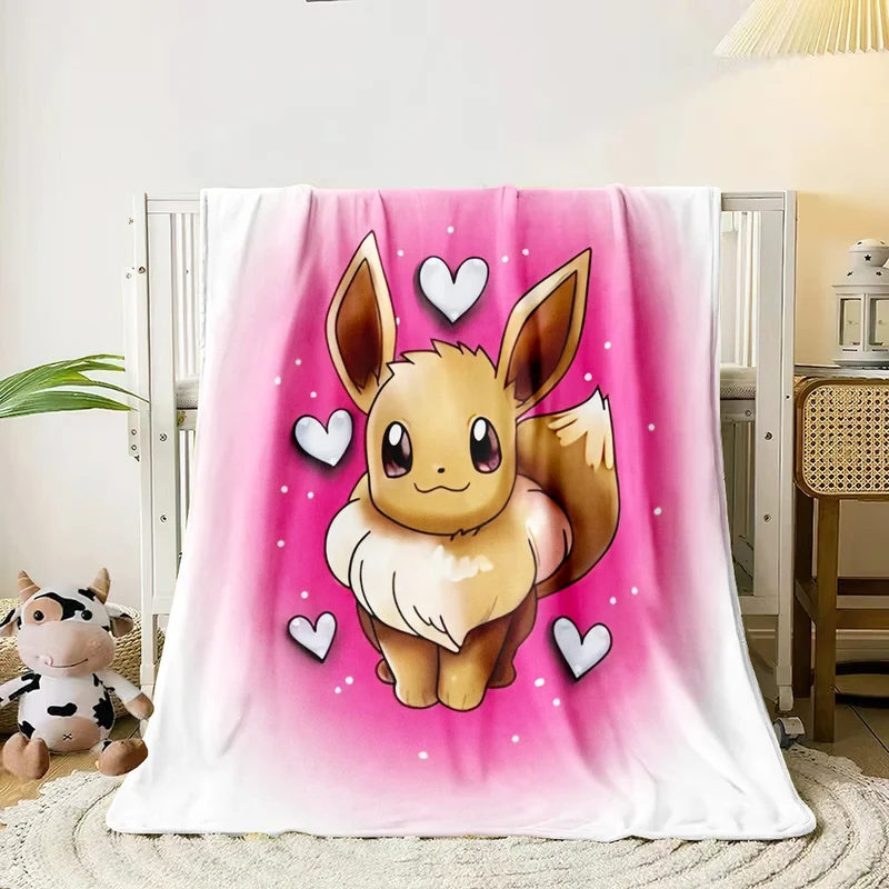 Couvertures moelleuses et moelleuses aux motifs Pikachu et Évoli
