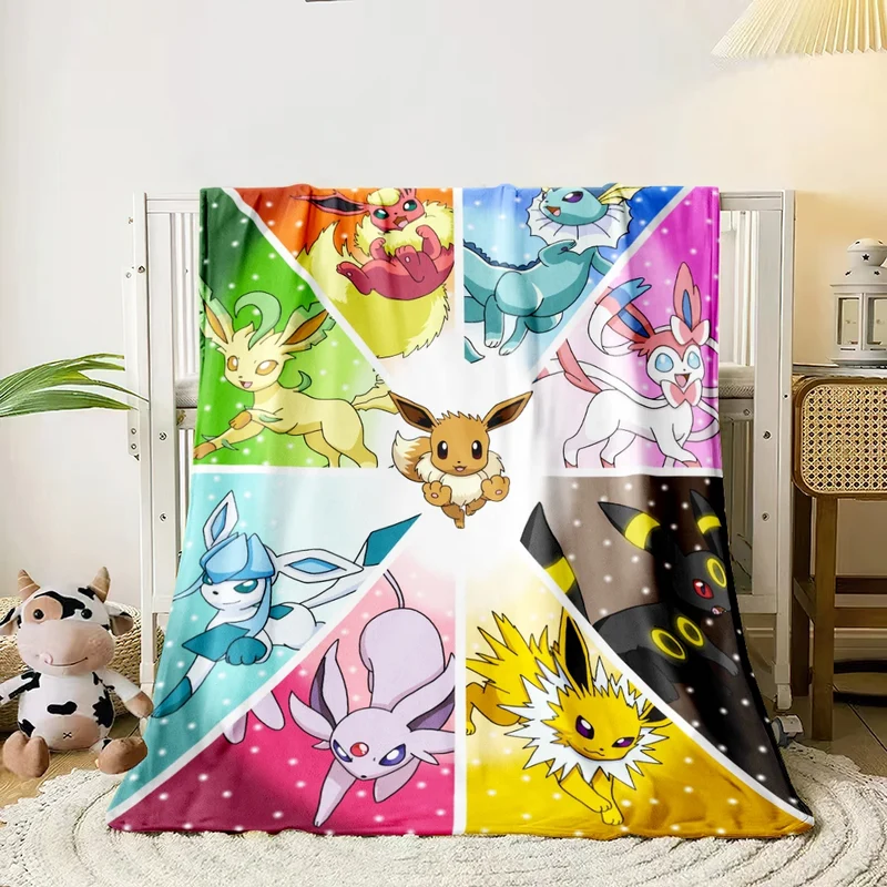 Couvertures moelleuses et moelleuses aux motifs Pikachu et Évoli