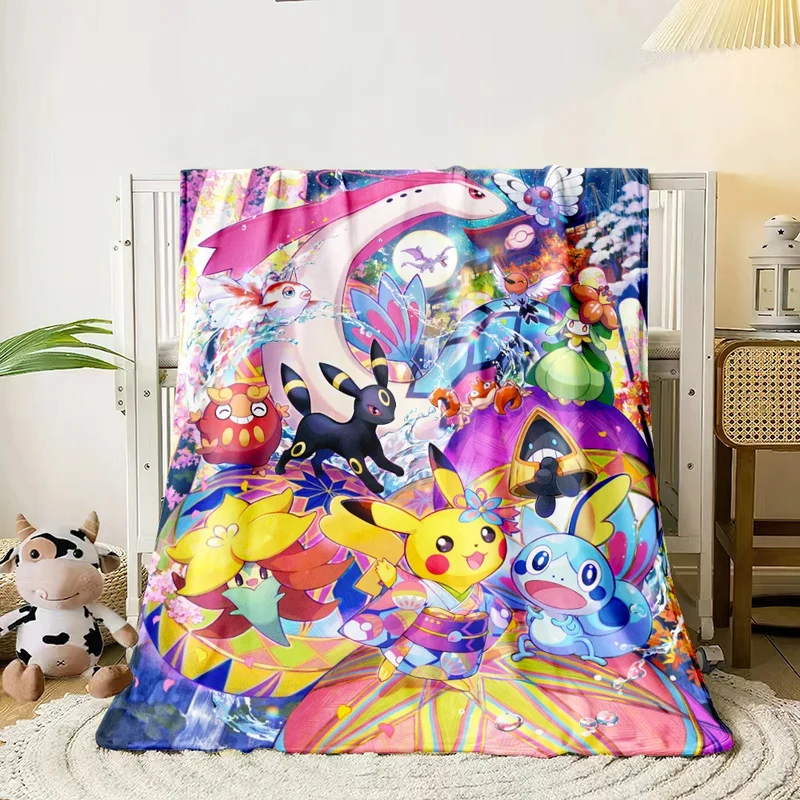 Couvertures moelleuses et moelleuses aux motifs Pikachu et Évoli