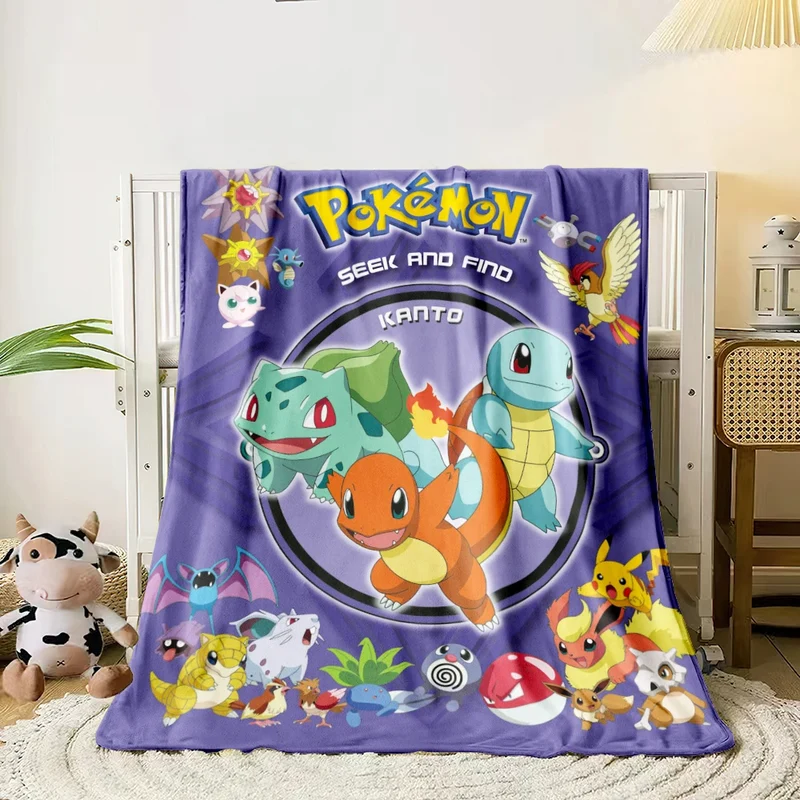 Couvertures moelleuses et moelleuses aux motifs Pikachu et Évoli