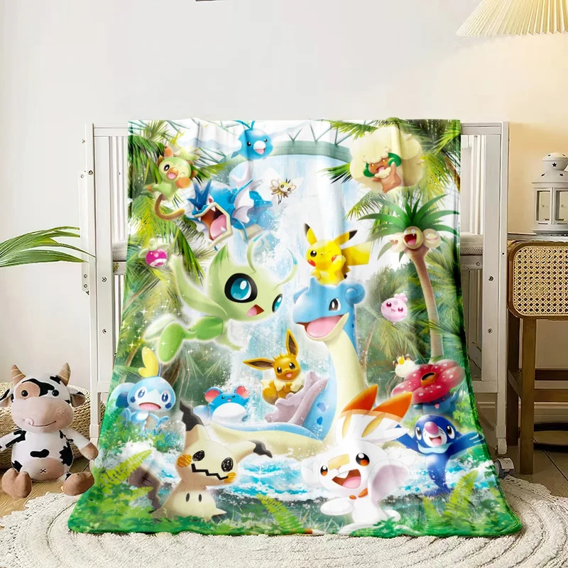 Couvertures moelleuses et moelleuses aux motifs Pikachu et Évoli