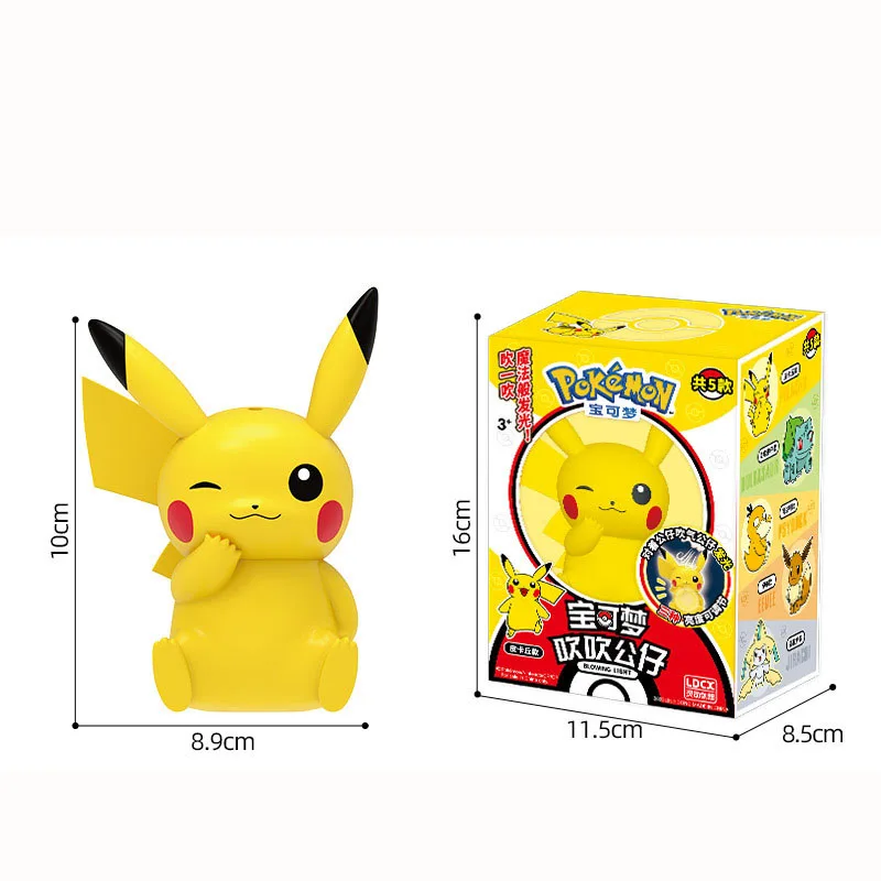 Lampes de nuit Pokémon avec différents motifs (Pikachu, Eovli, Enton, Bulbasaur, Jirachi)