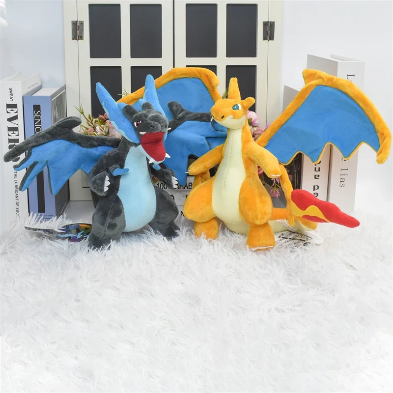 Peluche Pokémon Charizard de différentes formes, Mega Y, Mega X, irisé et bien plus encore.