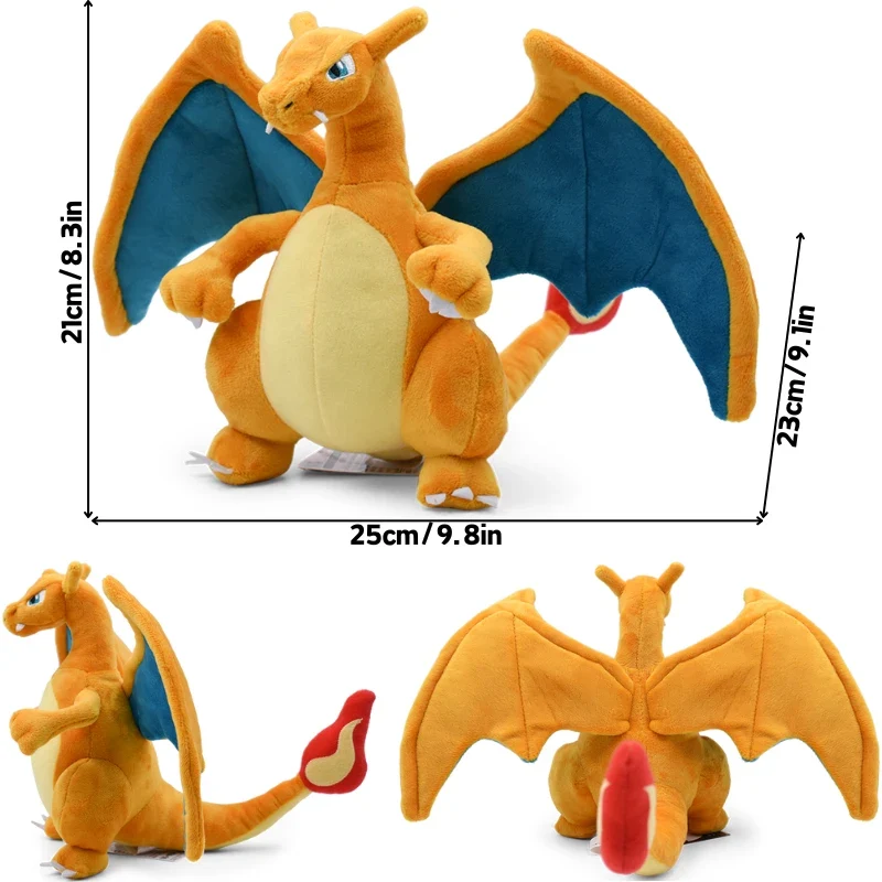 Peluche Pokémon Charizard de différentes formes, Mega Y, Mega X, irisé et bien plus encore.