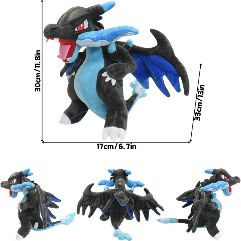 Peluche Pokémon Charizard de différentes formes, Mega Y, Mega X, irisé et bien plus encore.