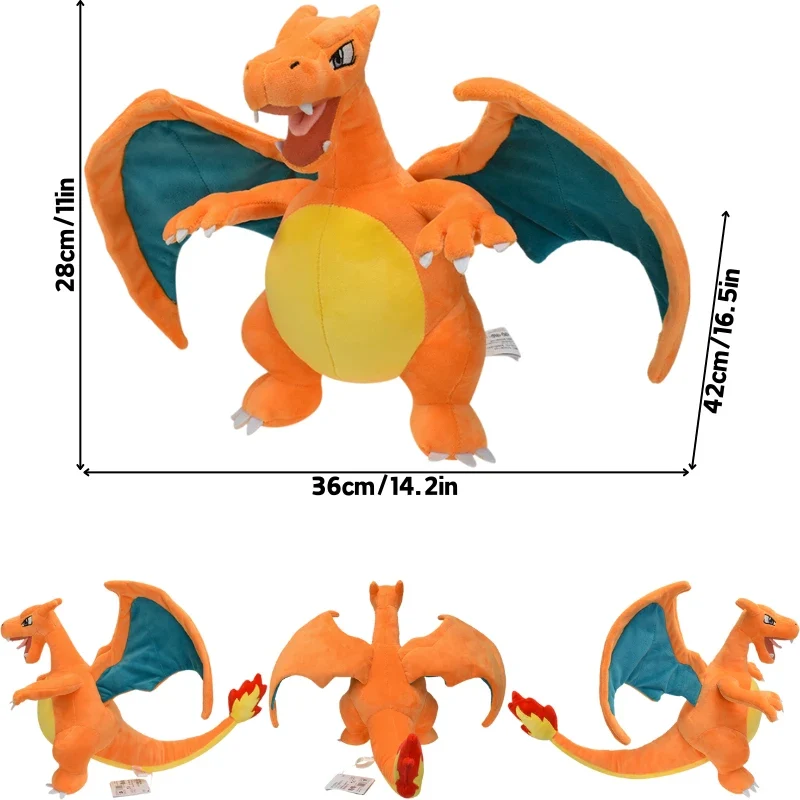 Peluche Pokémon Charizard de différentes formes, Mega Y, Mega X, irisé et bien plus encore.