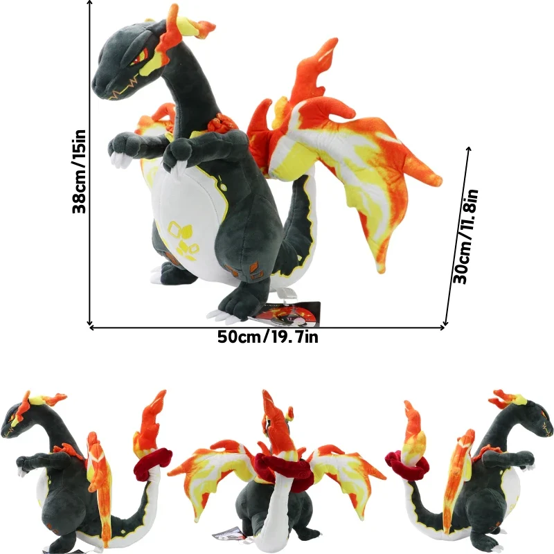 Peluche Pokémon Charizard de différentes formes, Mega Y, Mega X, irisé et bien plus encore.