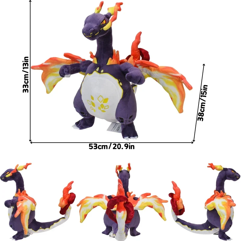 Peluche Pokémon Charizard de différentes formes, Mega Y, Mega X, irisé et bien plus encore.