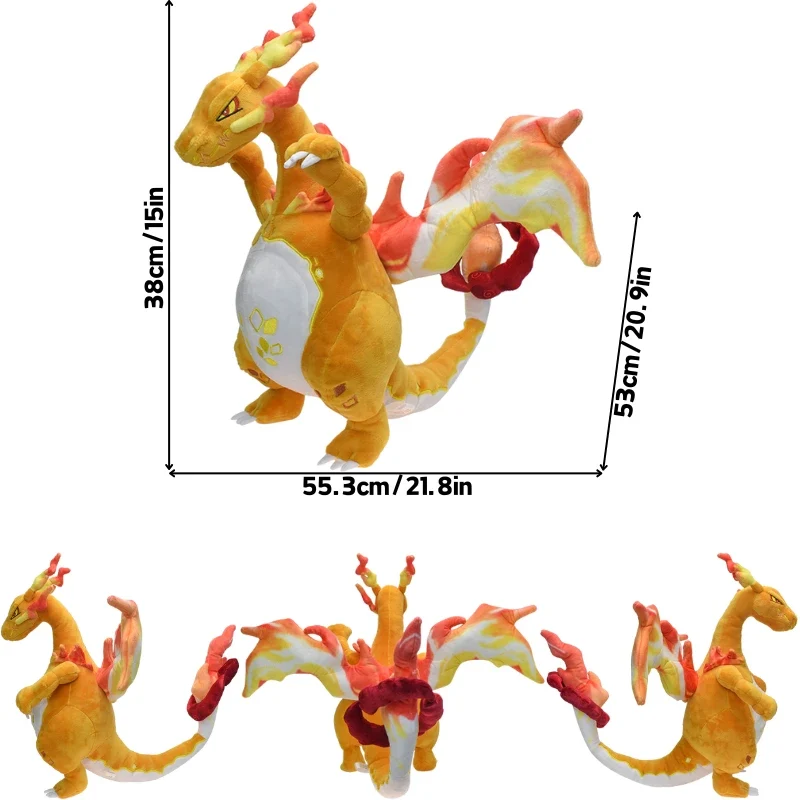 Peluche Pokémon Charizard de différentes formes, Mega Y, Mega X, irisé et bien plus encore.