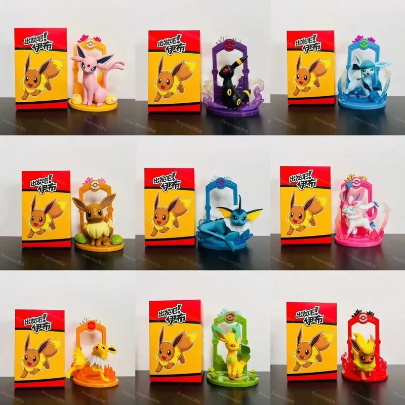 Ensemble de figurines Pokémon Eeveelution (9 pièces) Évoli, Sylveon Espeon Glaceon Leafeon etc.