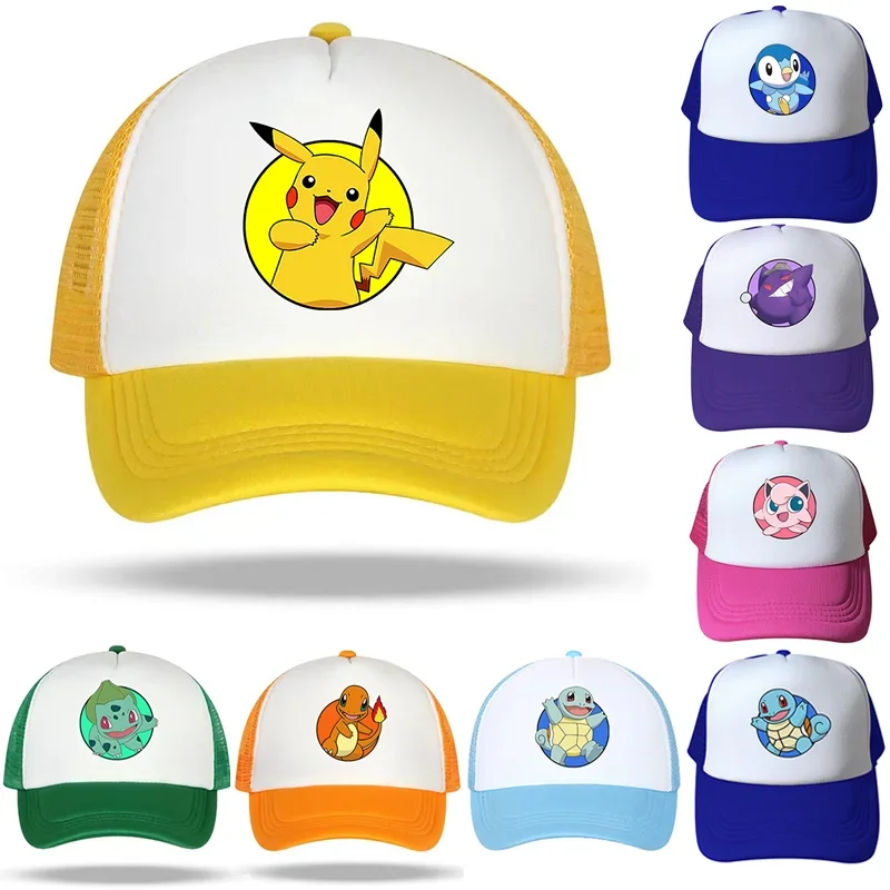 Casquettes de baseball d'été cool avec motifs Pikachu et Pokémon