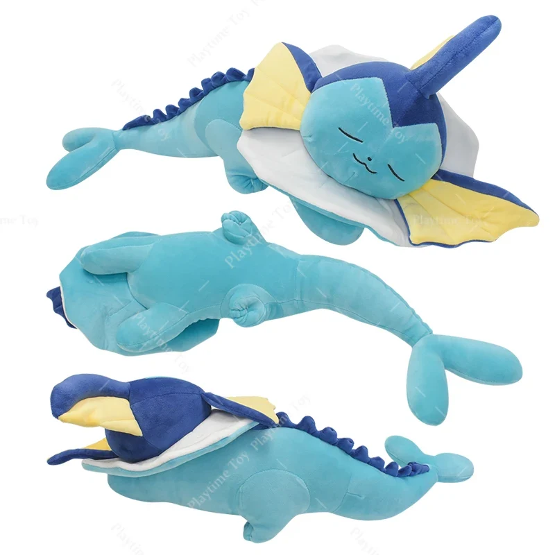 Adorable peluche Pokémon Aquana Vaporeon endormie (env. 65 cm)