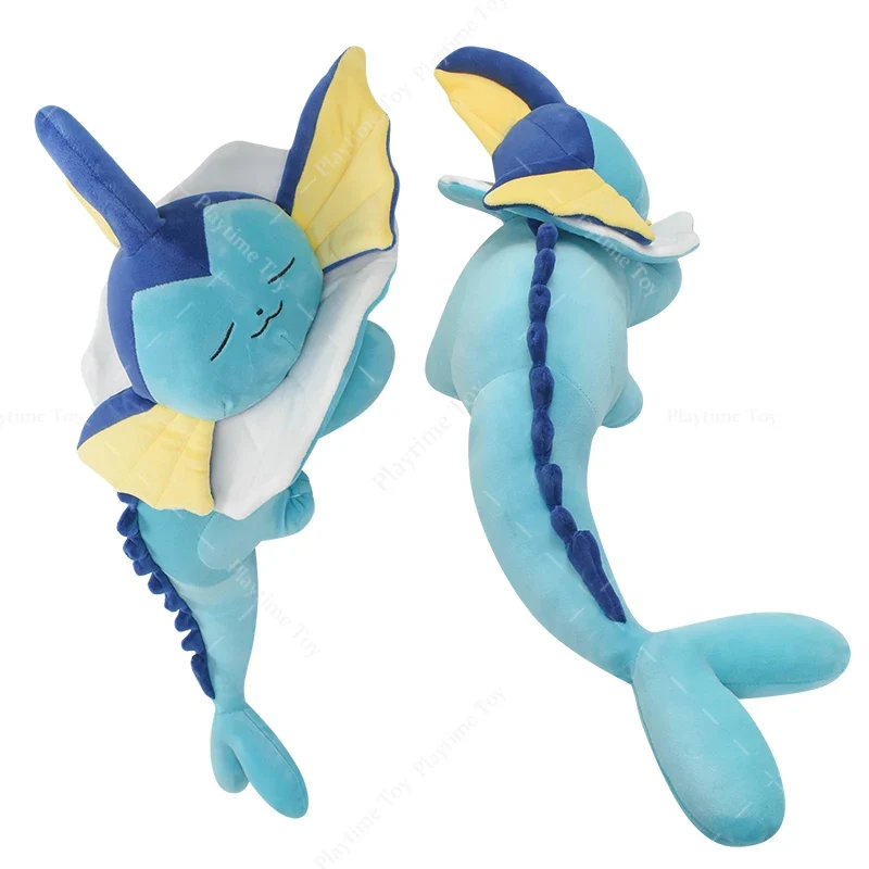 Adorable peluche Pokémon Aquana Vaporeon endormie (env. 65 cm)