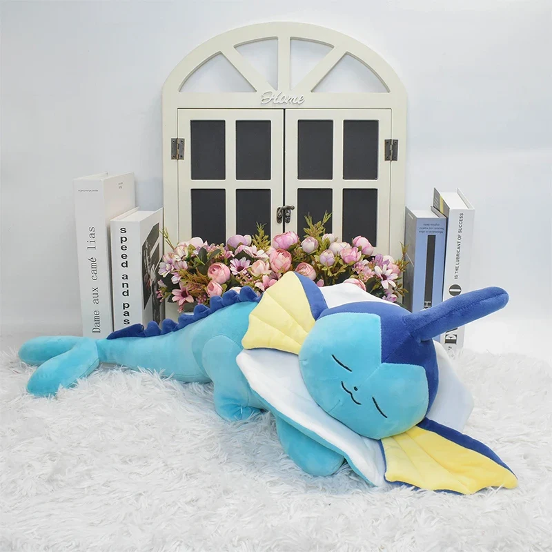 Adorable peluche Pokémon Aquana Vaporeon endormie (env. 65 cm)