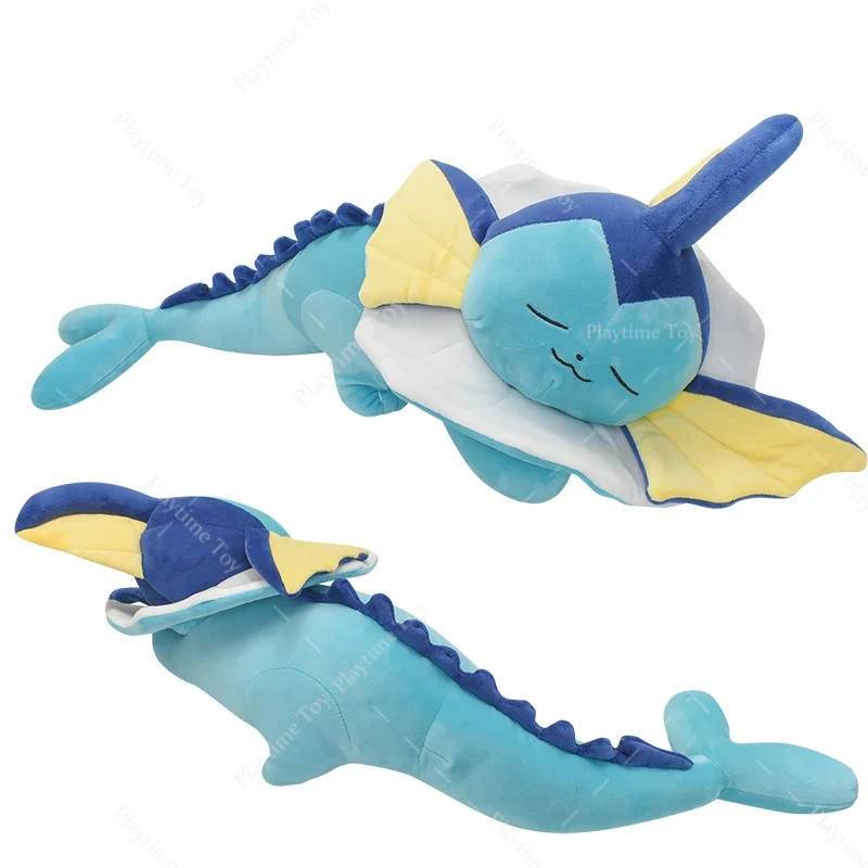 Adorable peluche Pokémon Aquana Vaporeon endormie (env. 65 cm)