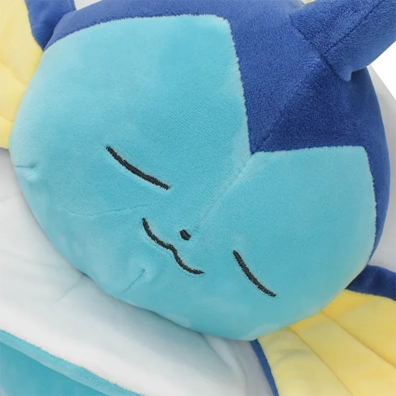 Adorable peluche Pokémon Aquana Vaporeon endormie (env. 65 cm)