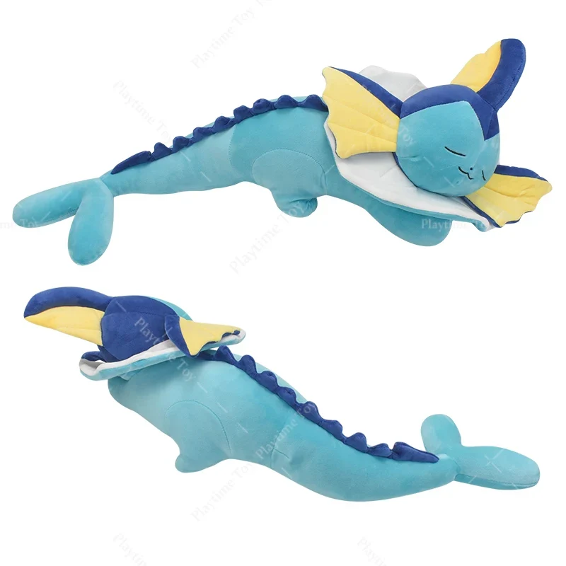 Adorable peluche Pokémon Aquana Vaporeon endormie (env. 65 cm)