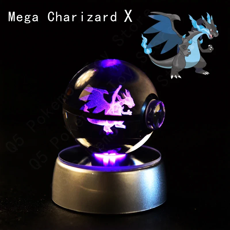 Pokémon 3D Krystal Ball Pikachu Gengar Mew Mewtwo etc.