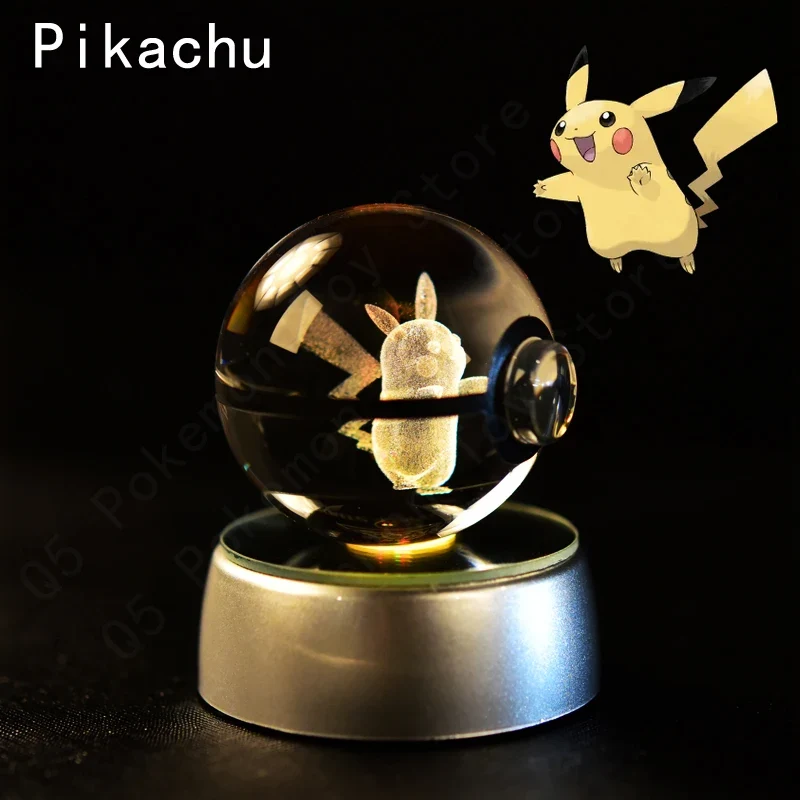 Pokémon 3D Krystal Ball Pikachu Gengar Mew Mewtwo etc.
