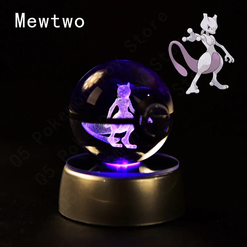 Pokémon 3D Krystal Ball Pikachu Gengar Mew Mewtwo etc.
