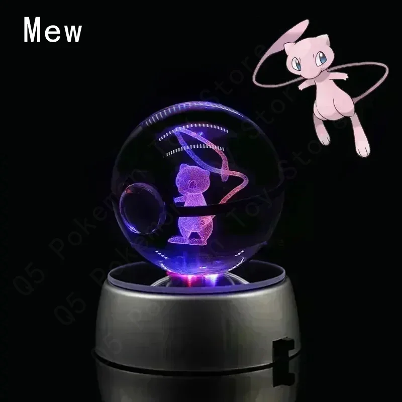 Pokémon 3D Krystal Ball Pikachu Gengar Mew Mewtwo etc.