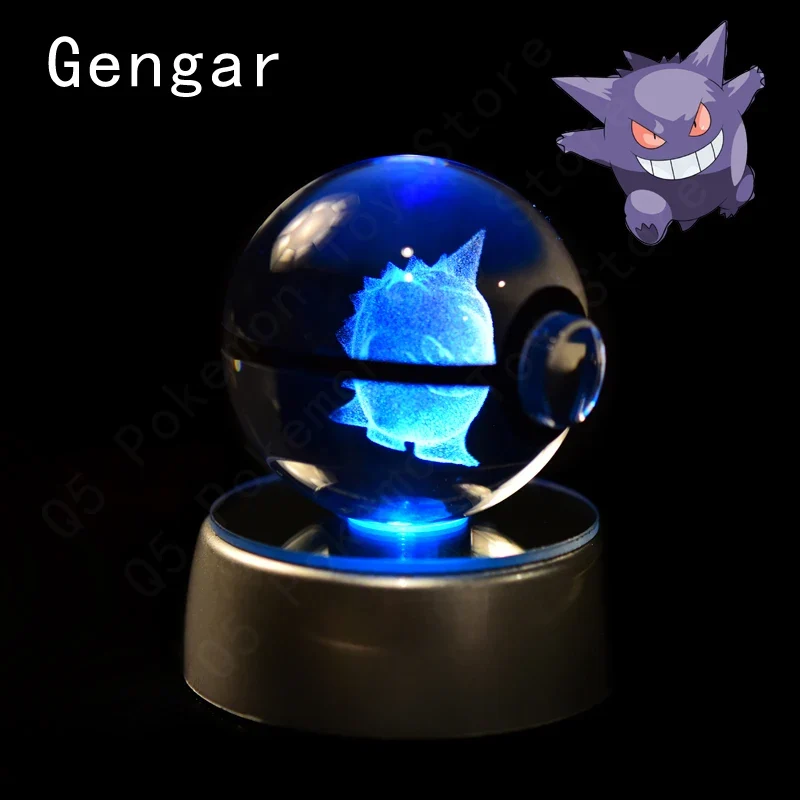 Pokémon 3D Krystal Ball Pikachu Gengar Mew Mewtwo etc.