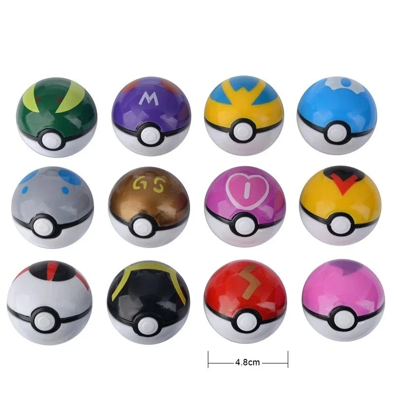 Lot de 12 Pokeballs avec figurines (sélection aléatoire)