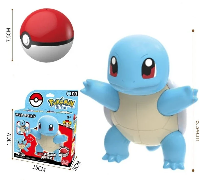 Jouet Pokeball avec figurine (Gengar, Pikachu, Charmander, Bulbasaur, Squirtle, Enton, Mew, Eevee etc.)