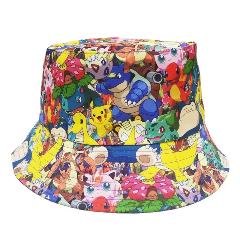 Chapeau de pêcheur estival et protection solaire avec motifs Pokémon pour enfants